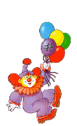 Clown met ballonnen bij boerenkinderfeestje